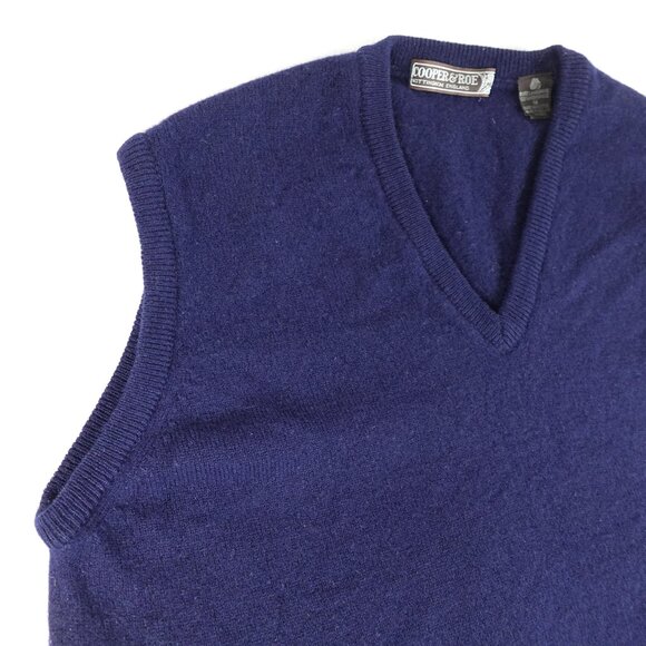 Vintage Cooper & Roe Lambswool Fine Knit Sweater Vest Men's M Made in England - Picture 5 of 8